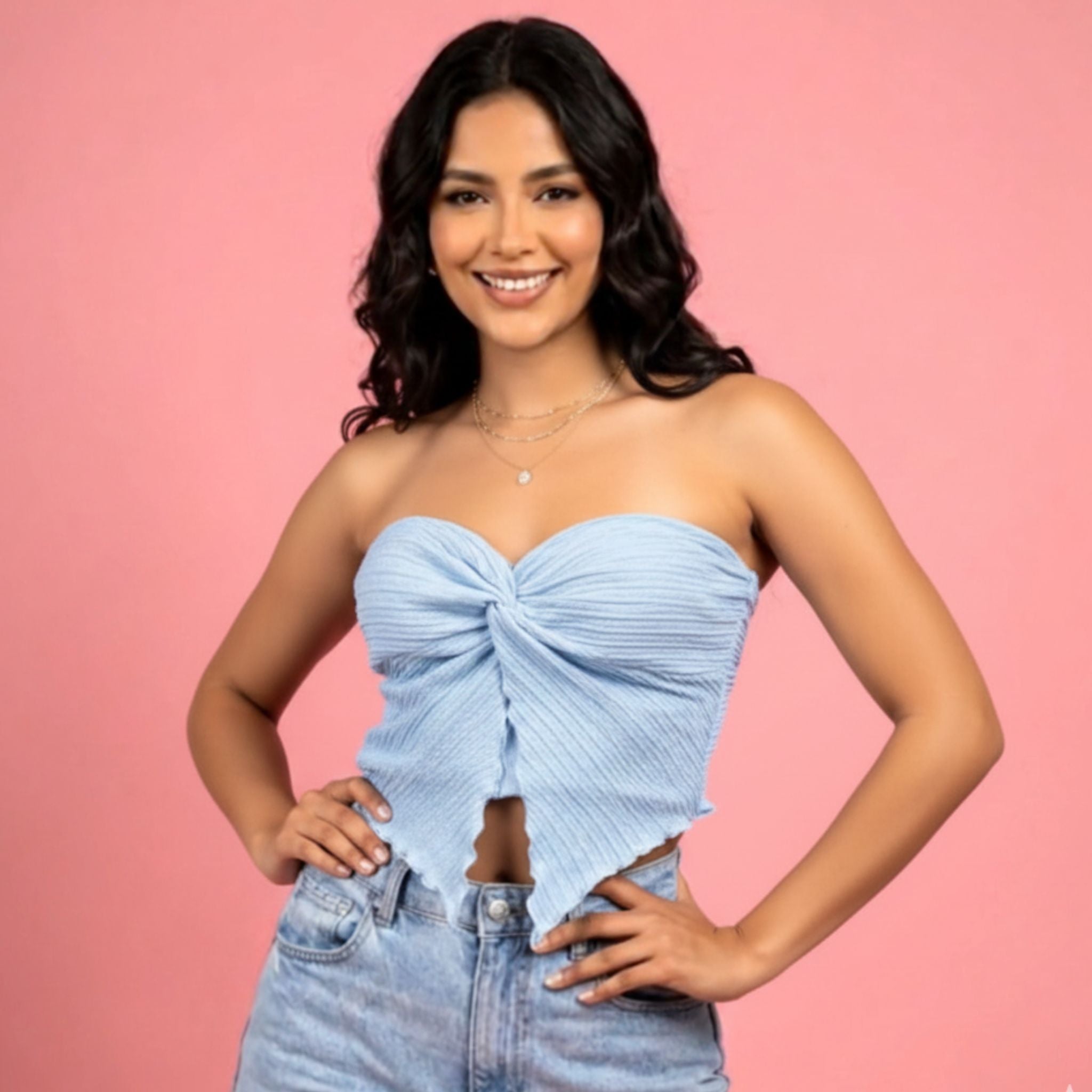 Top Strapless Twist Frontal